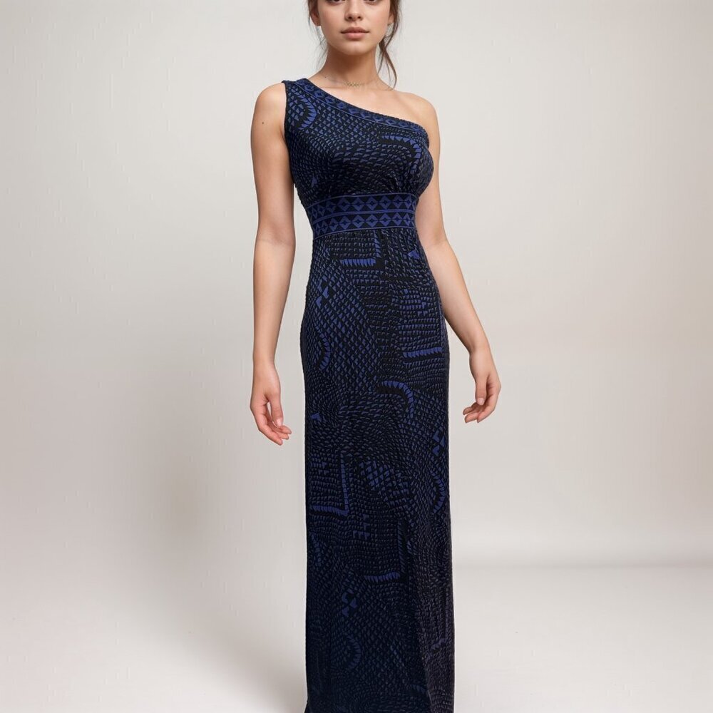 NWT BCBG Regal Bluco One Shoulder Maxi Dress - Size XS